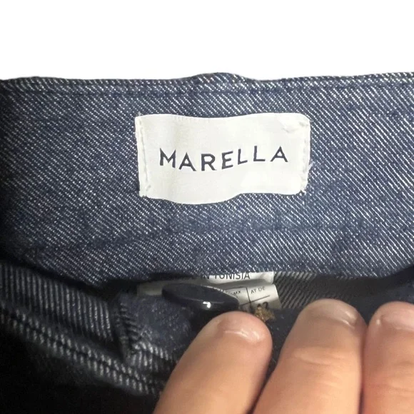 Marella Amedea Trousers Cropped In Navy Size 12 - Picture 3 of 8